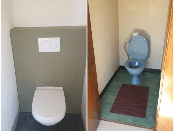 Toilet voor & na